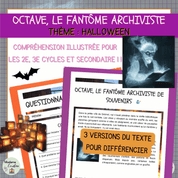 Compréhension de lecture narrative halloween fantome archiviste