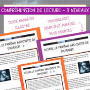 Compréhension de lecture narrative halloween fantome archiviste