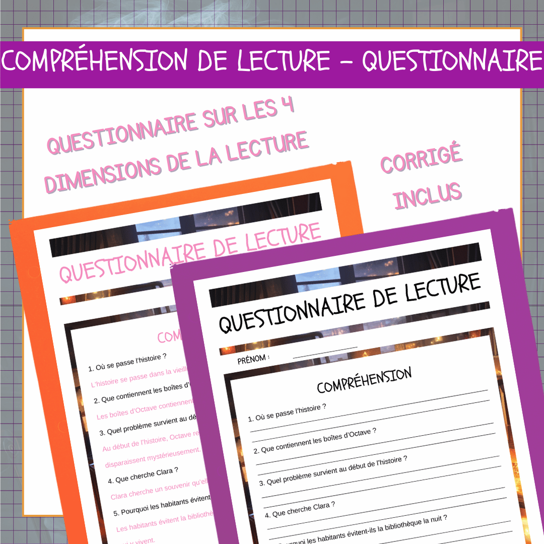 Compréhension de lecture narrative halloween fantome archiviste