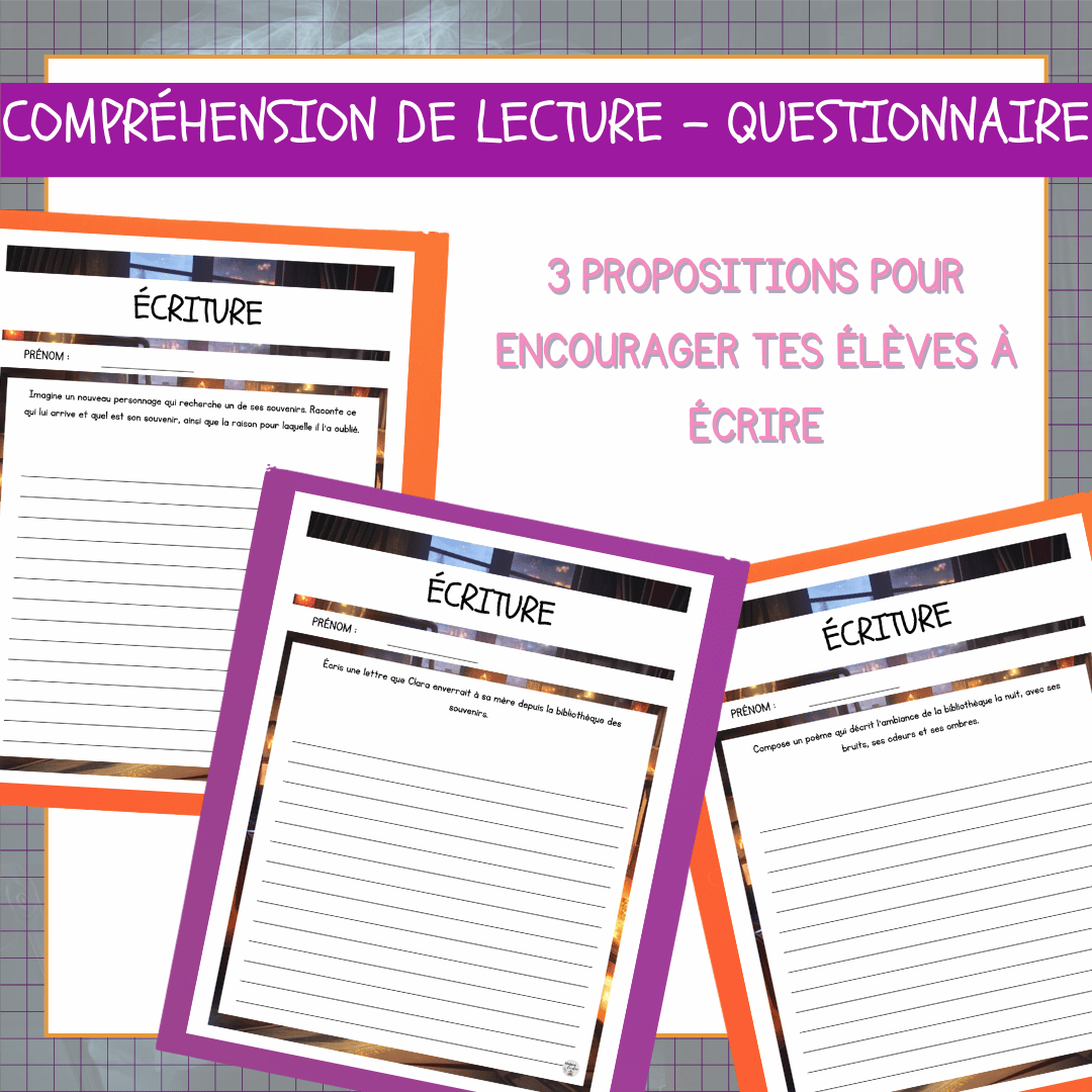 Compréhension de lecture narrative halloween fantome archiviste
