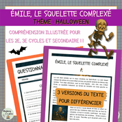 Compréhension de lecture narrative halloween squelette complexé