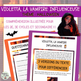Halloween – Compréhension de lecture : Violetta la vampire influenceuse