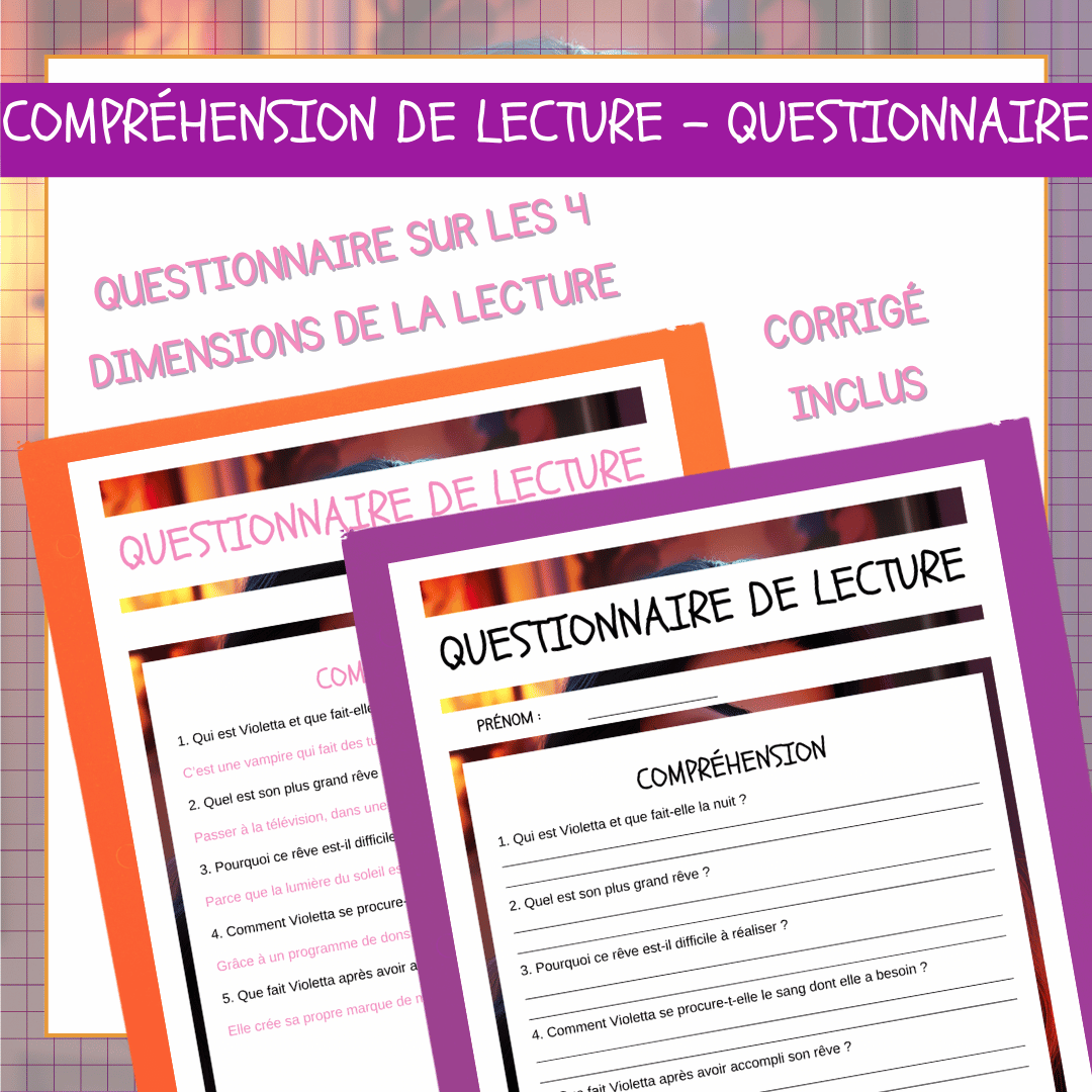 Compréhension de lecture narrative halloween vampire influenceuse