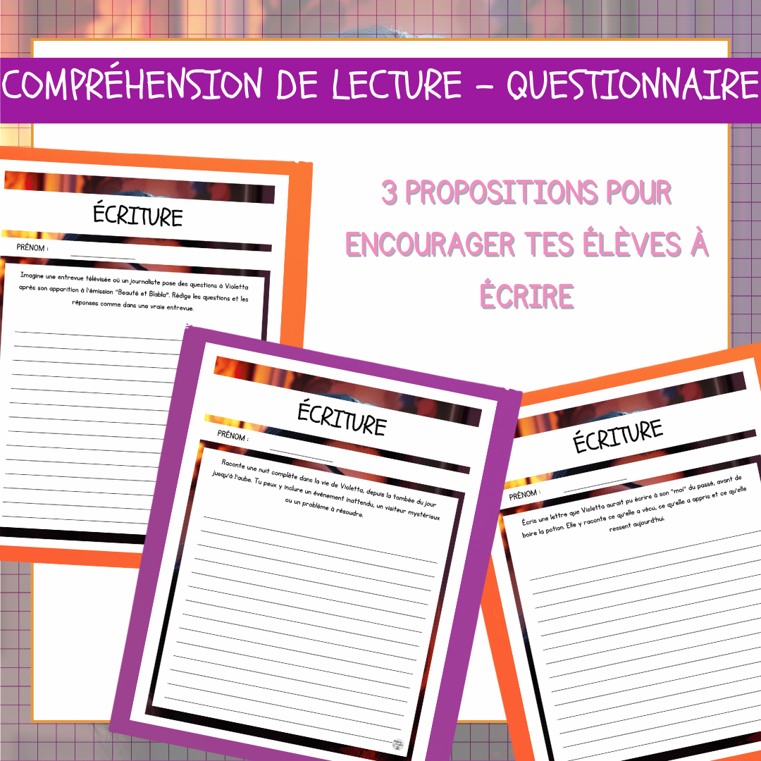 Compréhension de lecture narrative halloween vampire influenceuse