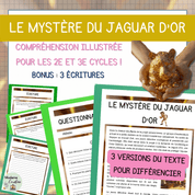 Compréhension de lecture narrative mystère jaguar d'or