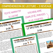 Compréhension de lecture narrative mystère jaguar d'or