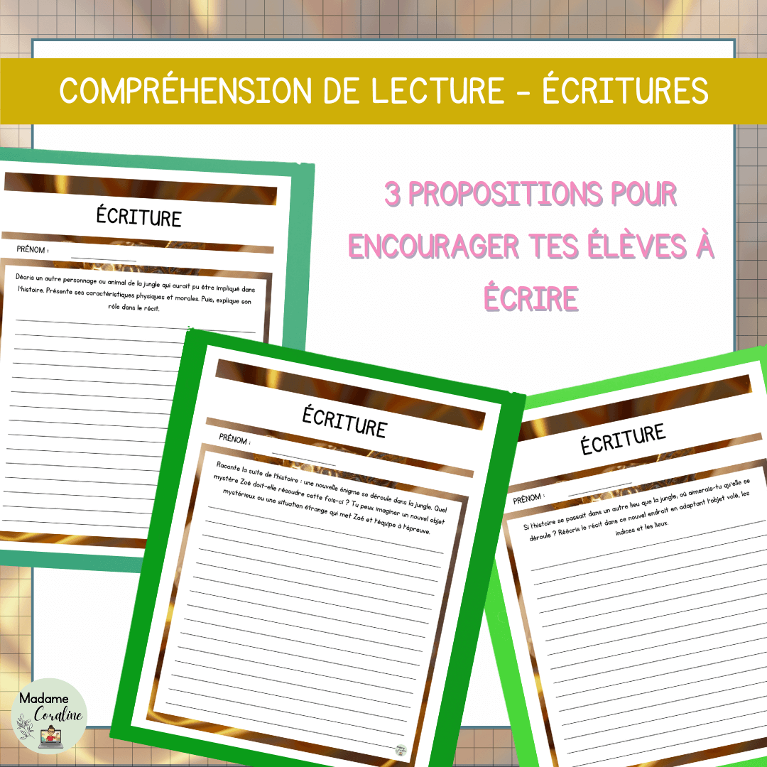 Compréhension de lecture narrative mystère jaguar d'or