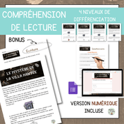 Compréhension de lecture narrative mystère villa hantée