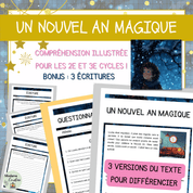 Compréhension de lecture narrative nouvel an magique