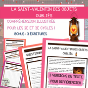 Compréhension de lecture narrative saint-valentin objets oubliés