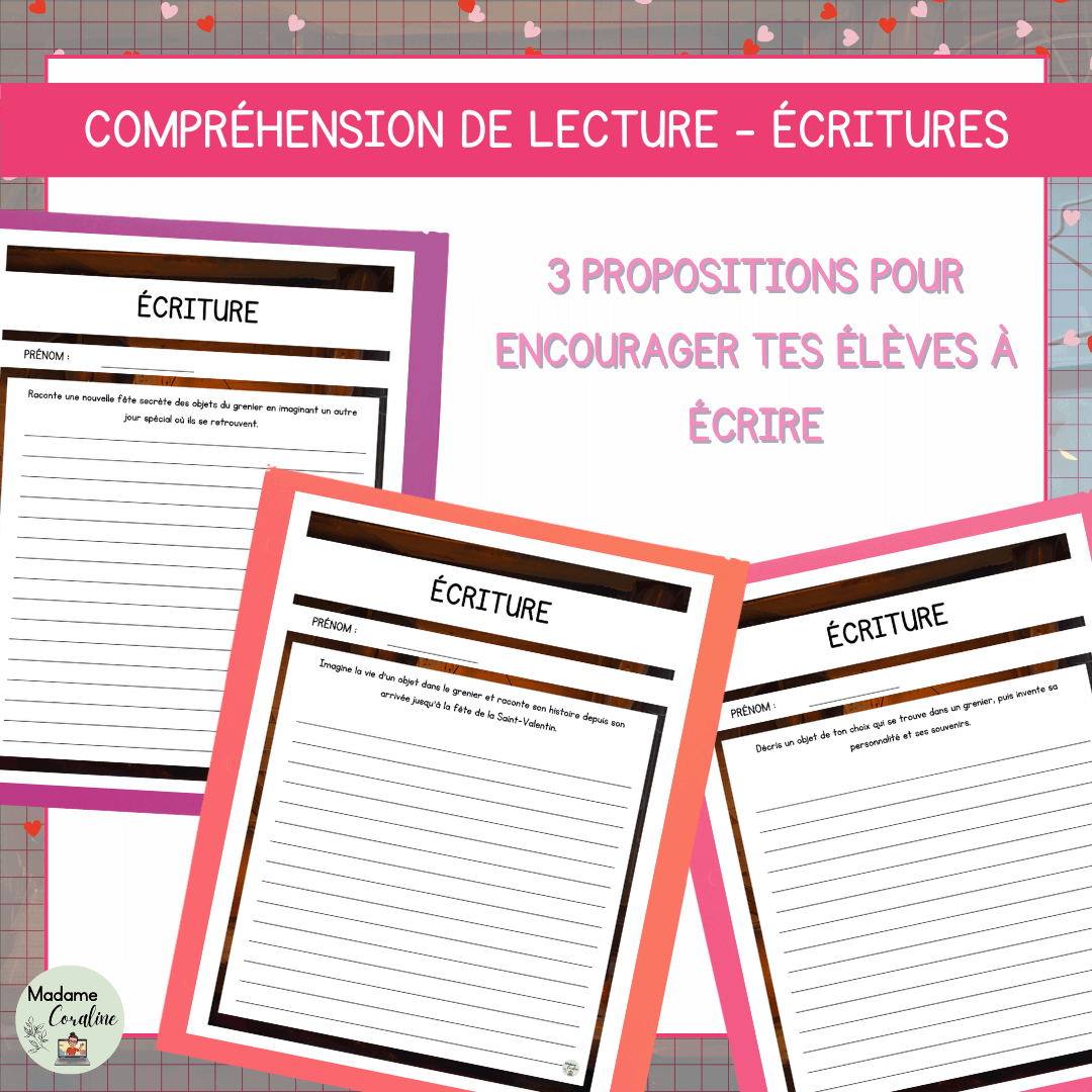 Compréhension de lecture narrative saint-valentin objets oubliés