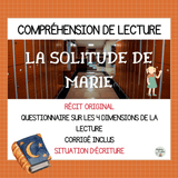 Compréhension de lecture – La solitude de Marie