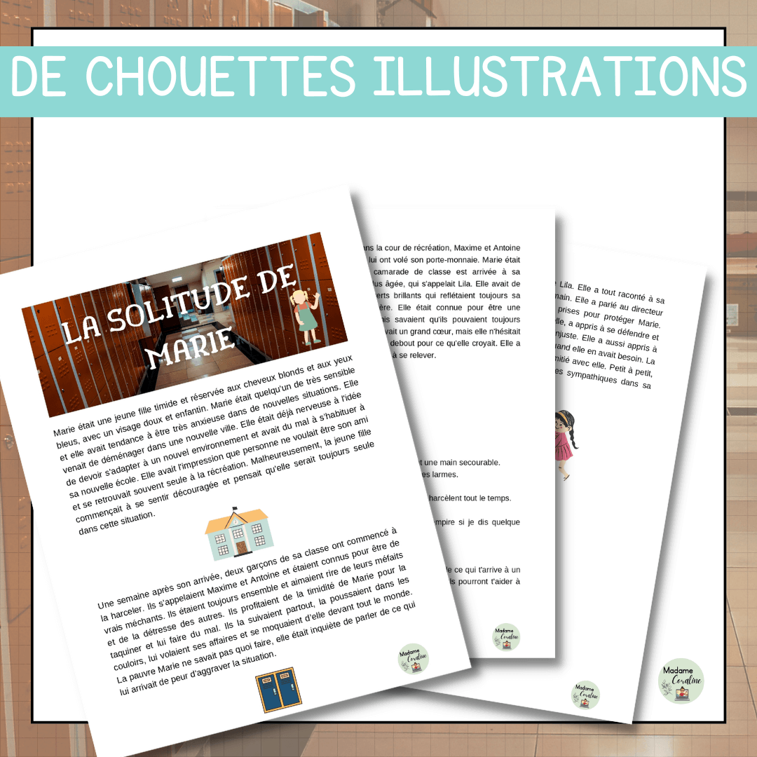 Compréhension de lecture narrative solitude de marie