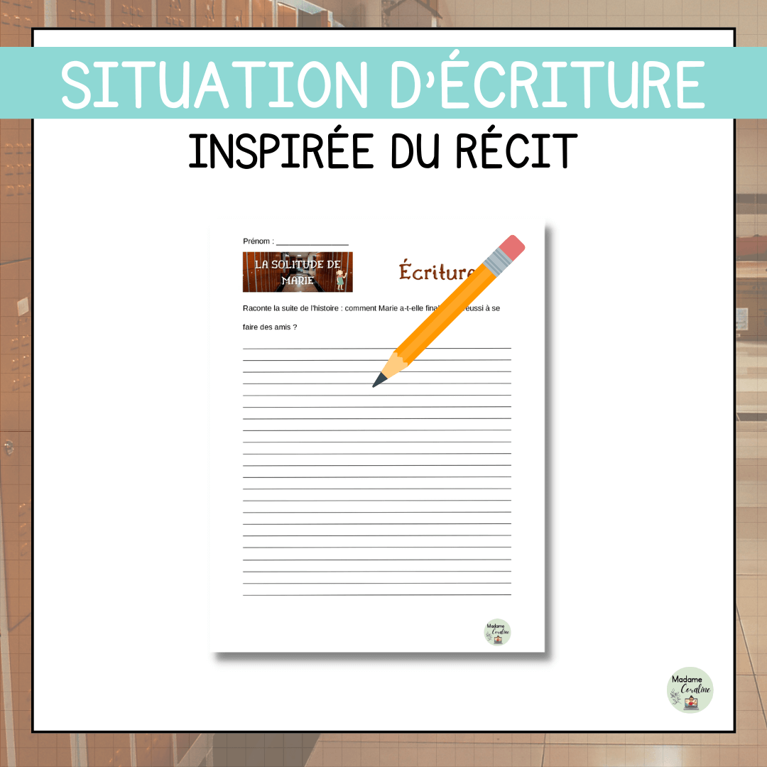 Compréhension de lecture narrative solitude de marie