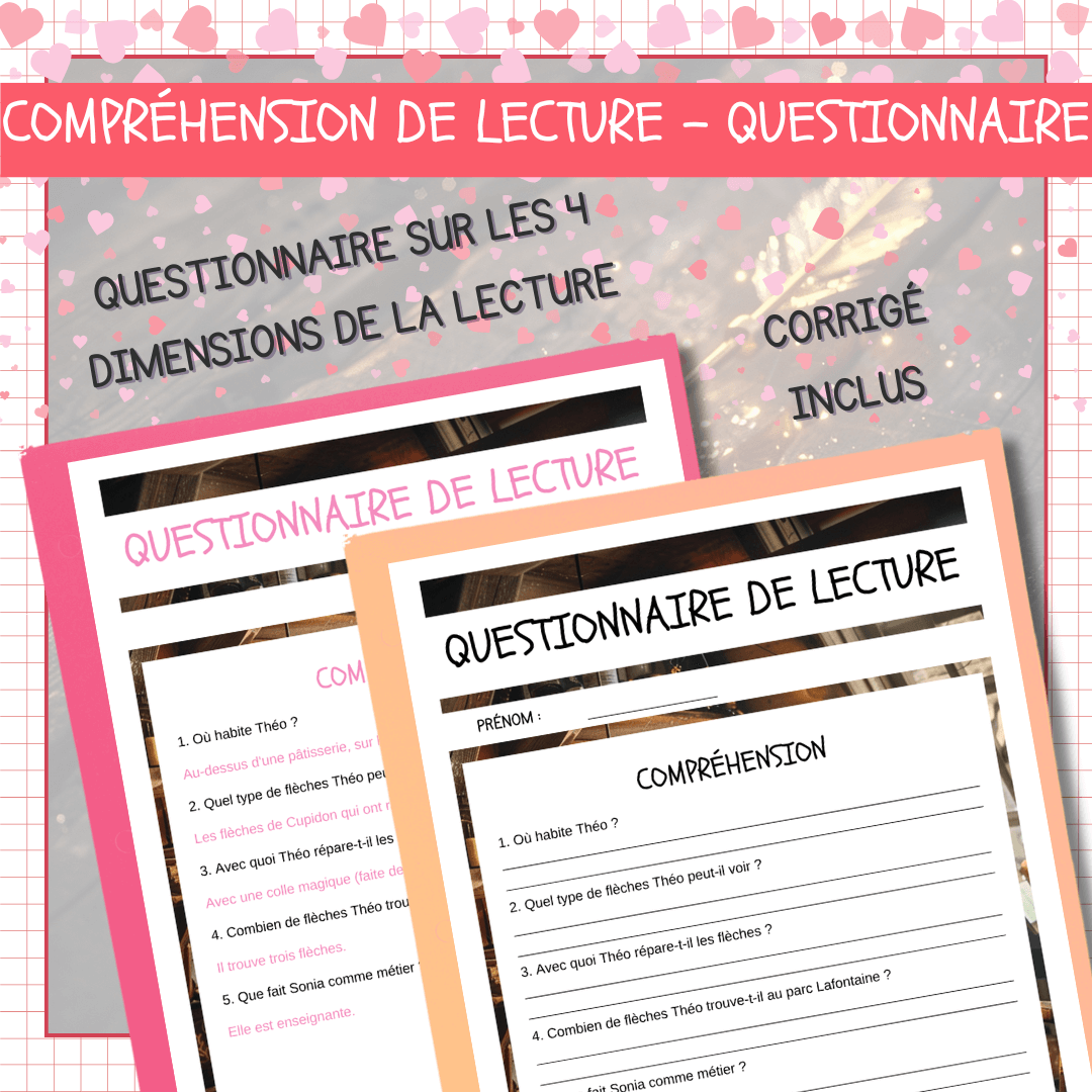 Compréhension de lecture narrative saint-valentin theo flèches brisées