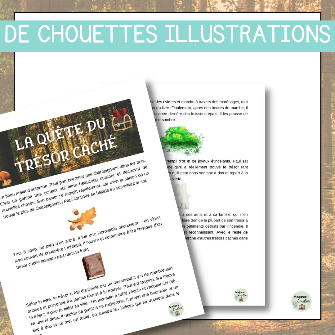 Compréhension de lecture narrative trésor