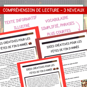 Compréhension de lecture noel idées créatives