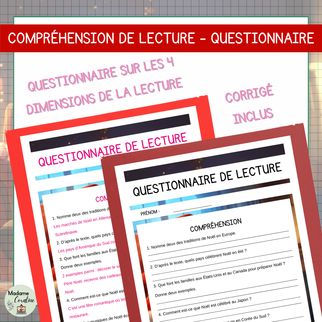 Compréhension de lecture noel traditions monde