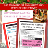 Compréhension de lecture – Noël – Les origines des traditions des Fêtes de fin d'année