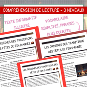 Compréhension de lecture noel traditions origines