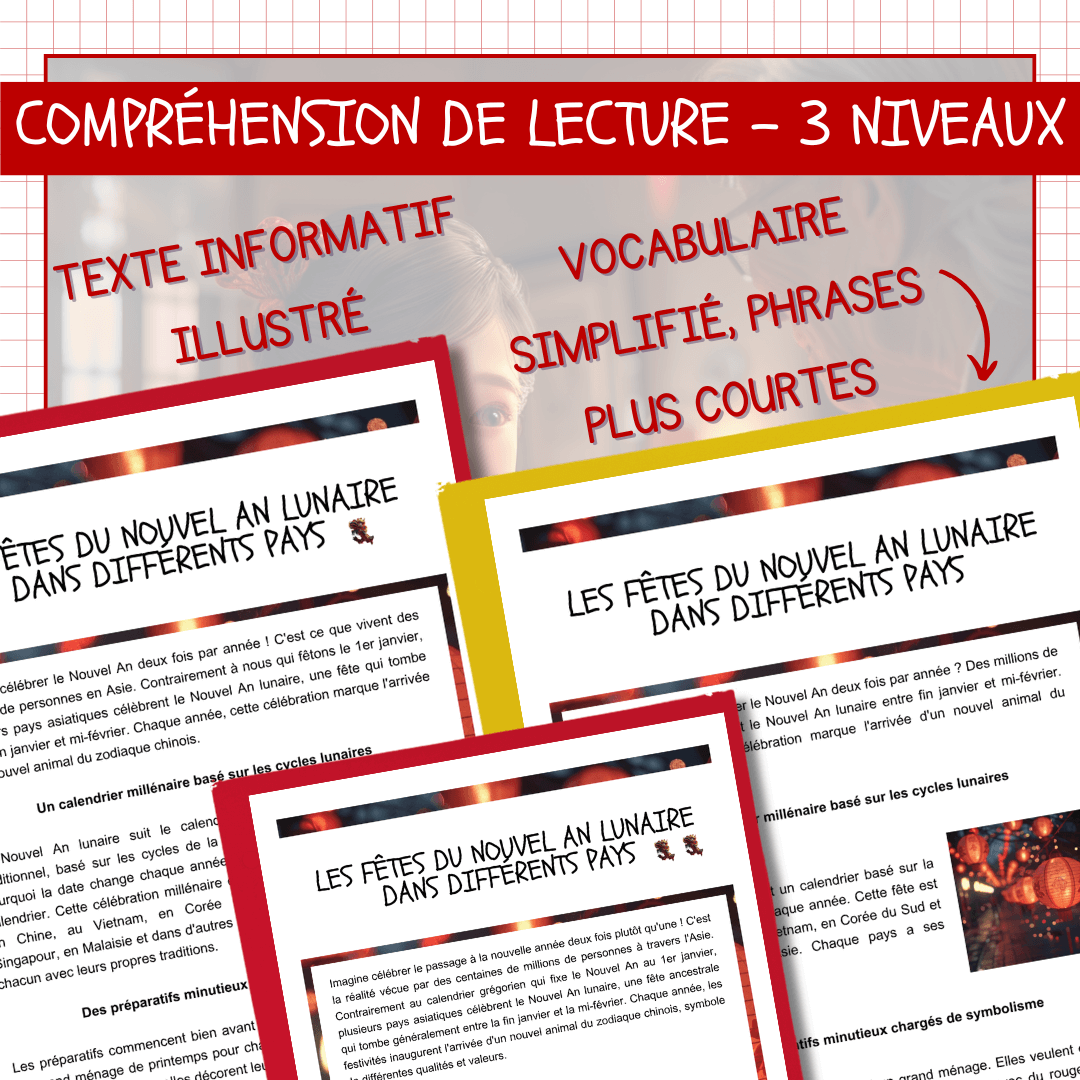 Compréhension de lecture nouvel an lunaire pays