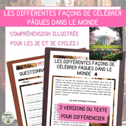 Compréhension de lecture pâques monde