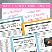 Compréhension de lecture poisson avril origines