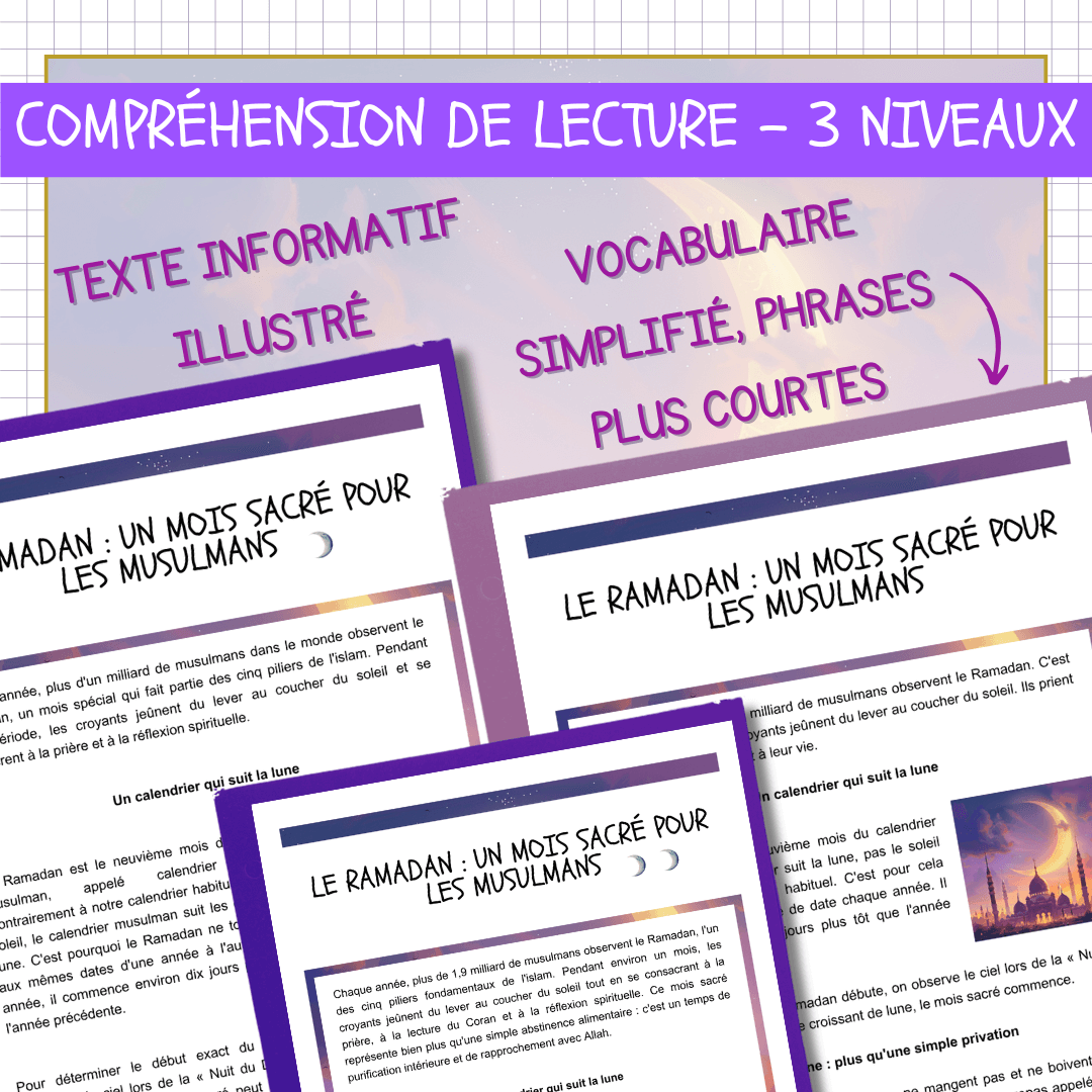 Compréhension de lecture ramadan