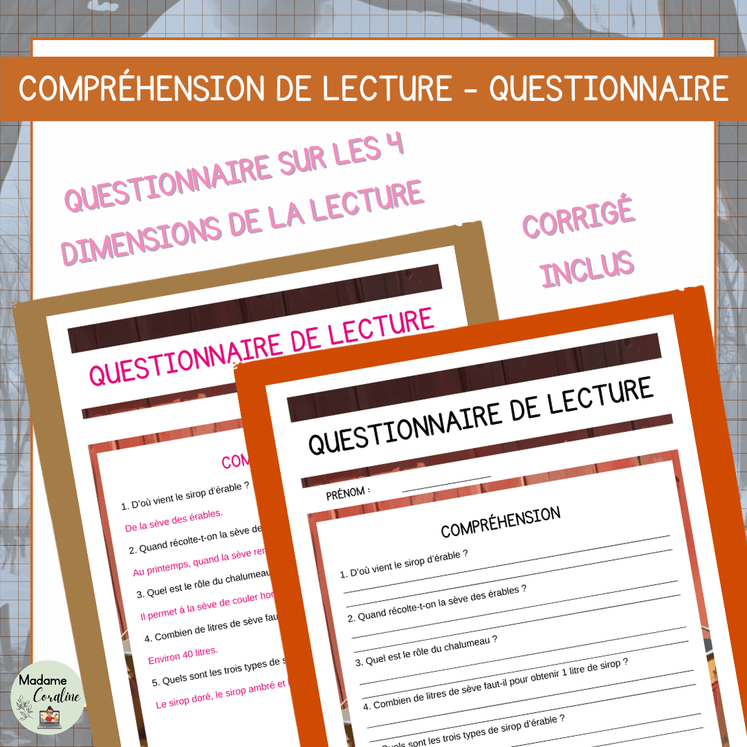 Compréhension de lecture temps des sucres coulisses cabane