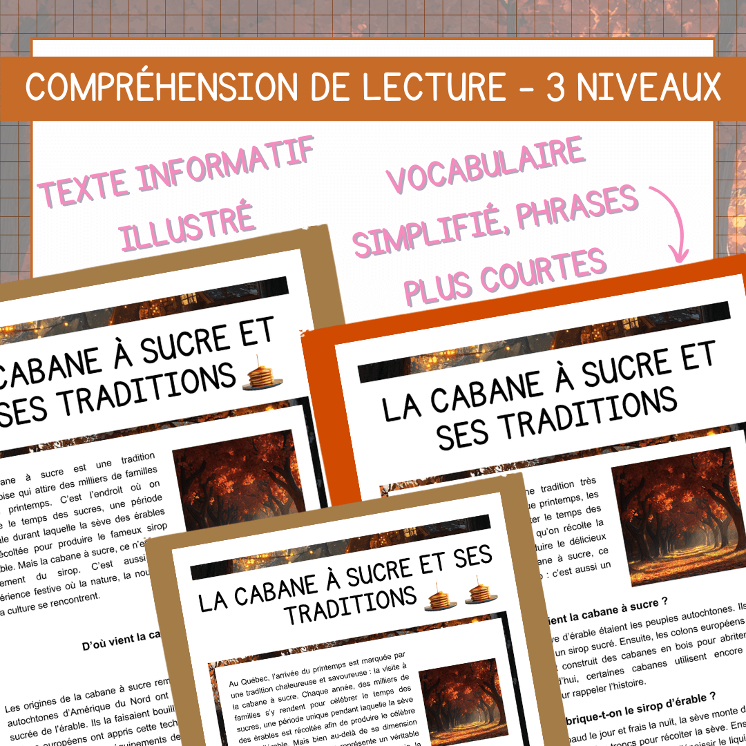 Compréhension de lecture temps des sucres traditions