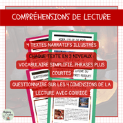 Compréhensions de lecture sur Noël différenciées