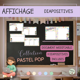 Diapositives de rentrée scolaire modifiables – Décor de classe - Collection Pastel Pop