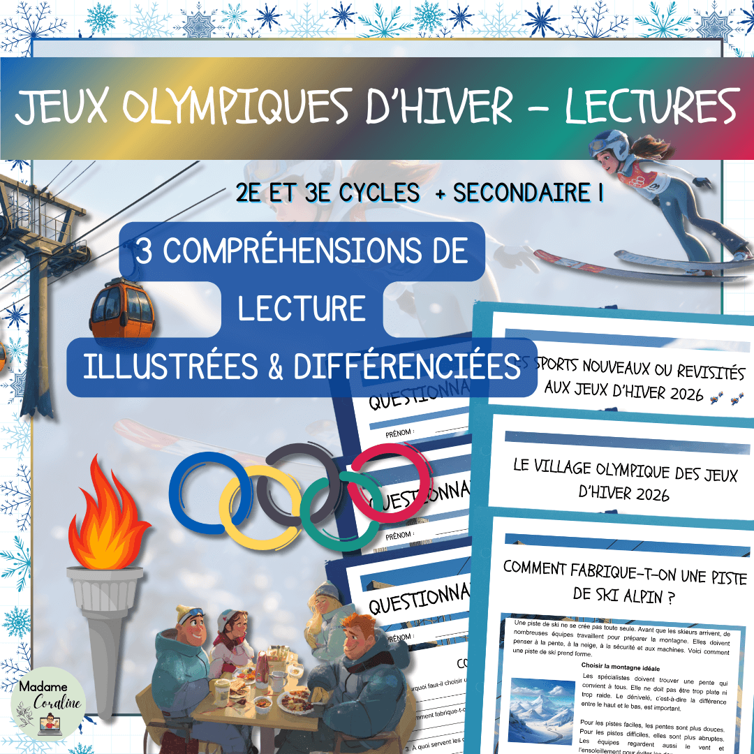 Compréhensions de lecture sur les jeux olympiques d'hiver