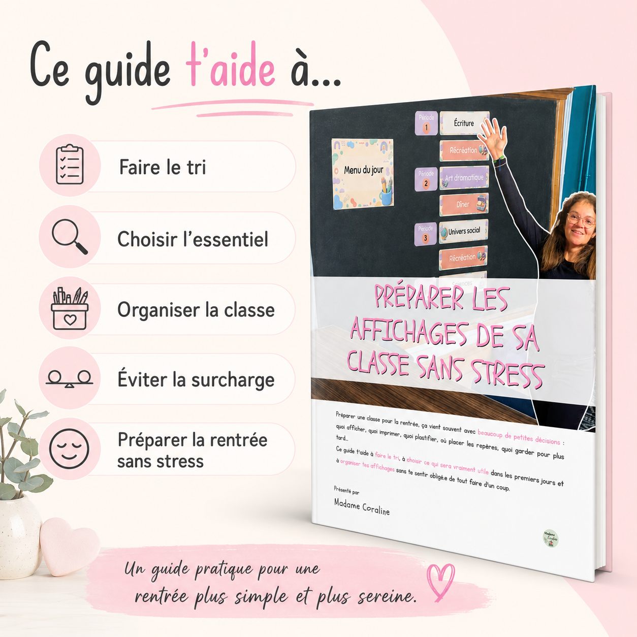 Guide gratuit - Préparer les affichages de classe au primaire sans stress - Livre