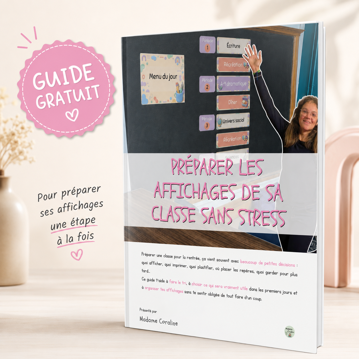 Guide gratuit - Préparer les affichages de classe au primaire sans stress - Livre