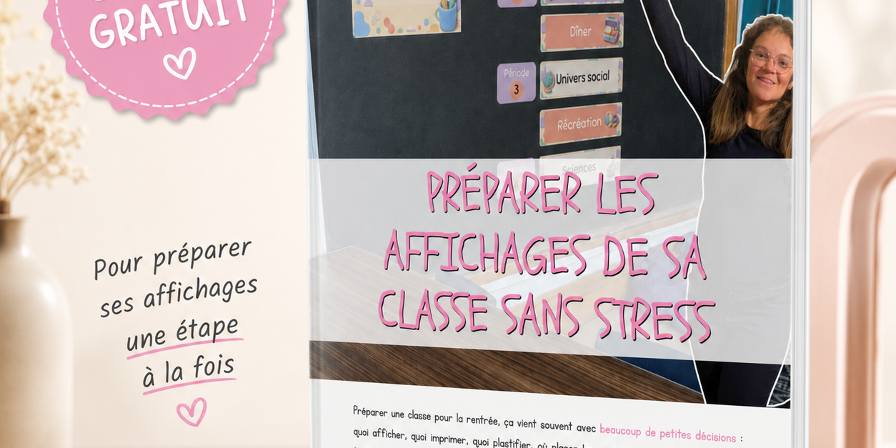 Guide gratuit - Préparer les affichages de classe au primaire sans stress - Livre
