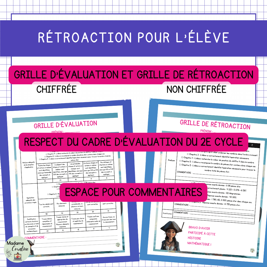 Histoire mathématique de rentrée - Révisions Nombres entiers - Pirates