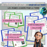 Jeu d'évasion de lecture | Jour de la Terre | Jeunes leaders pour la Terre | 2e et 3e cycles