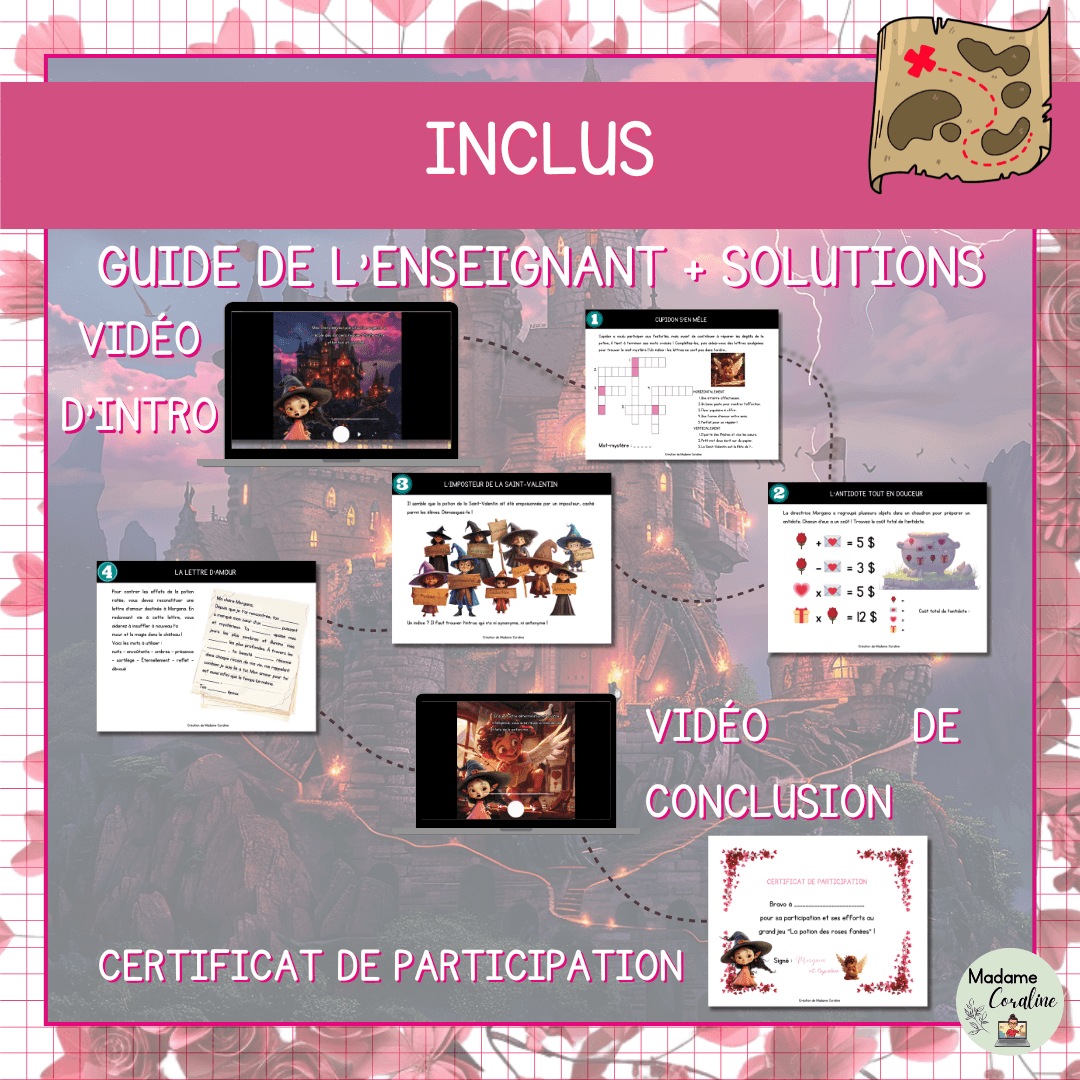 Jeu d'évasion pédagogique – Saint-Valentin – La potion des roses fanées