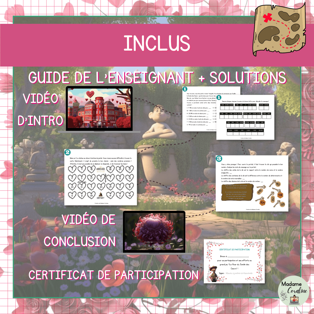 Jeu d'évasion pédagogique Saint-Valentin – Jardin des coeurs