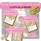 Jeu de numération – Rentrée – Valeur de position