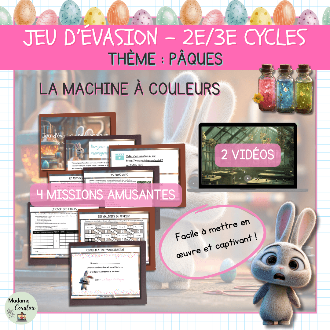 Jeu évasion - Pâques - La machine à couleurs