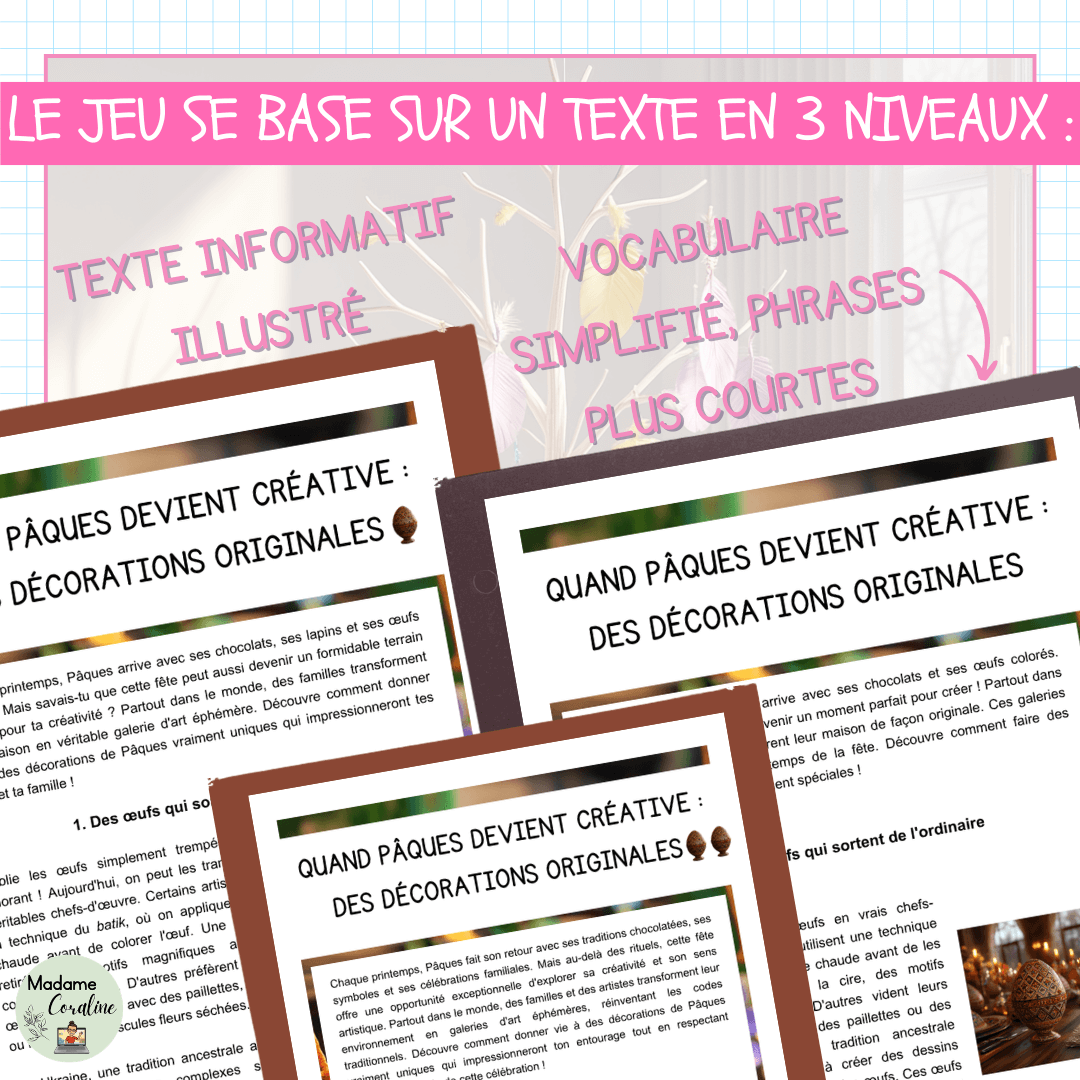 Jeu évasion de lecture - Pâques créative
