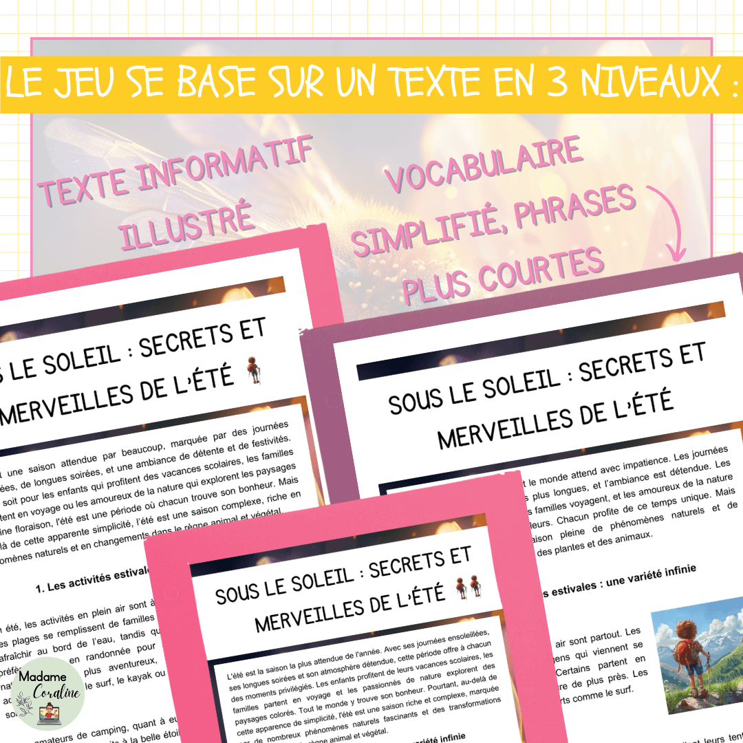 Jeu évasion de lecture été