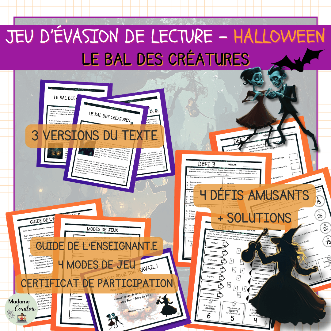 Jeu évasion de lecture halloween