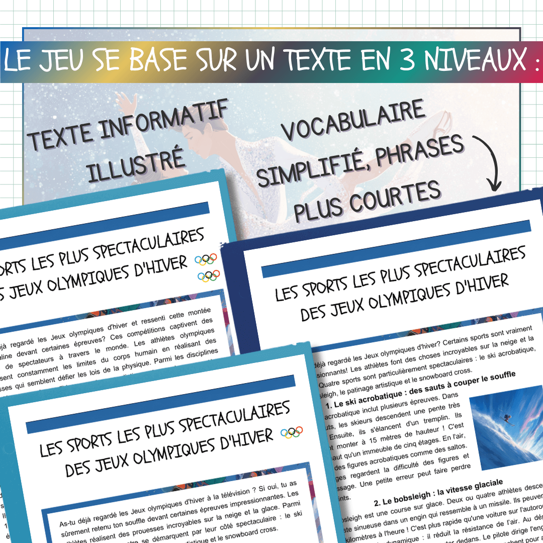 Jeu évasion de lecture jeux olympiques hiver