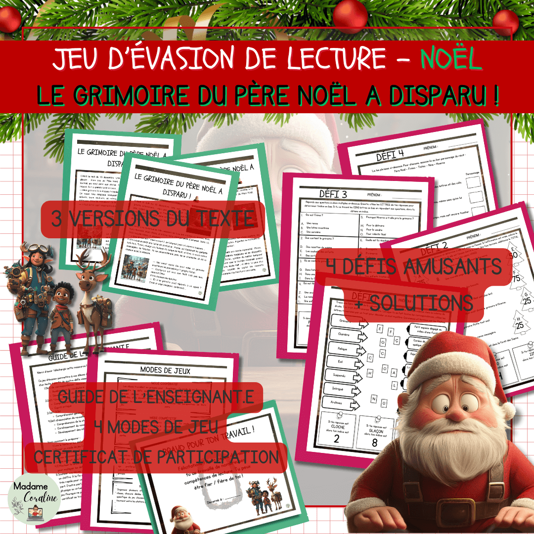 Jeu évasion de lecture noel