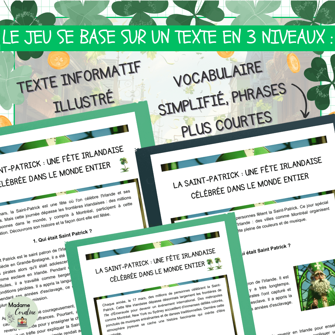 Jeu évasion de lecture saint-patrick