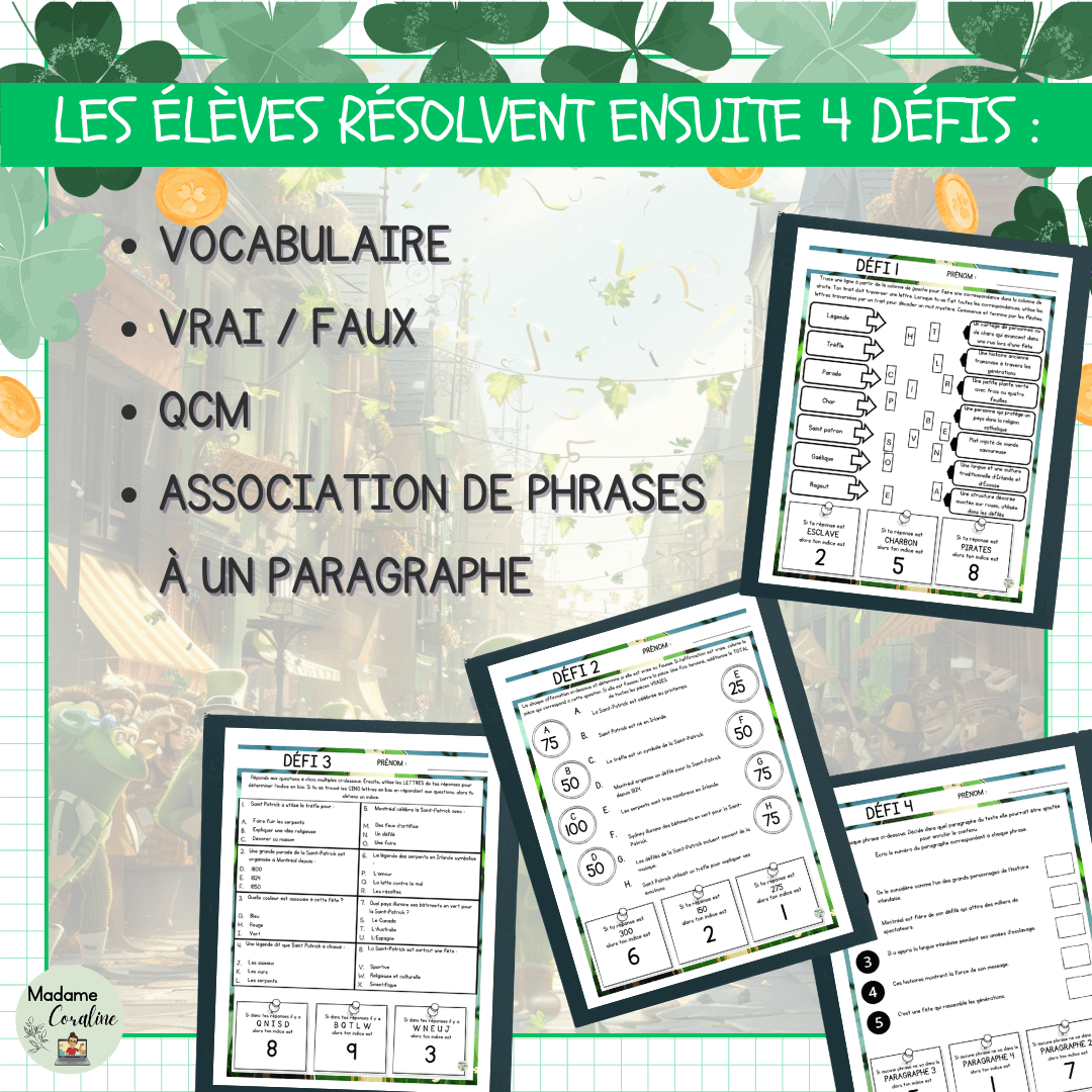 Jeu évasion de lecture saint-patrick