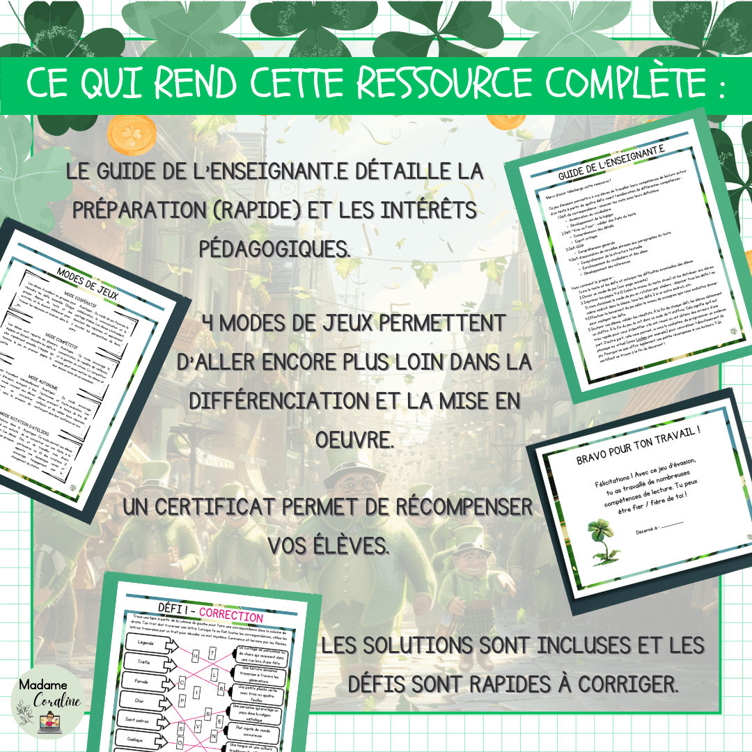 Jeu évasion de lecture saint-patrick